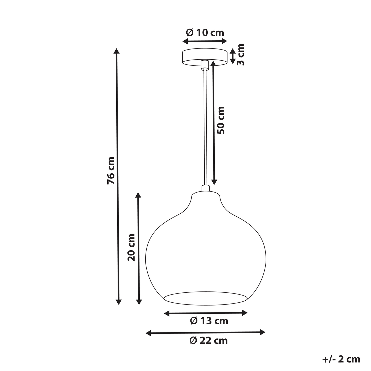 Pendant Lamp Blue Glass Bell Shade Retro Hanging Light
