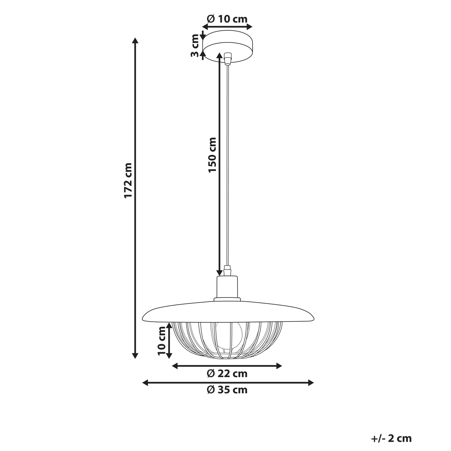 Pendant Lamp Gold Brown Industrial Open Cage