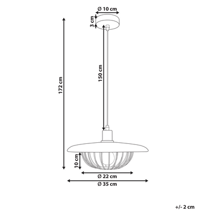 Pendant Lamp Gold Brown Industrial Open Cage