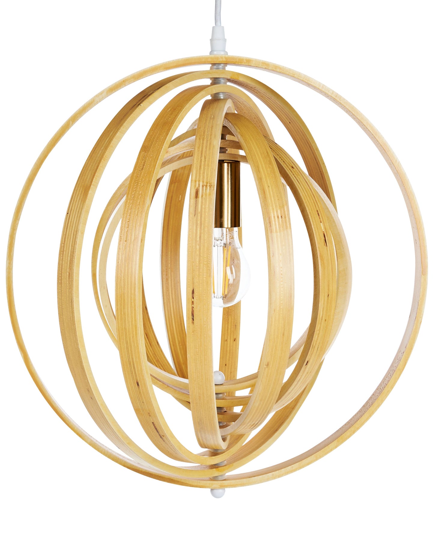 Poplar Wood Pendant Lamp Adjustable Shade With Two Settings