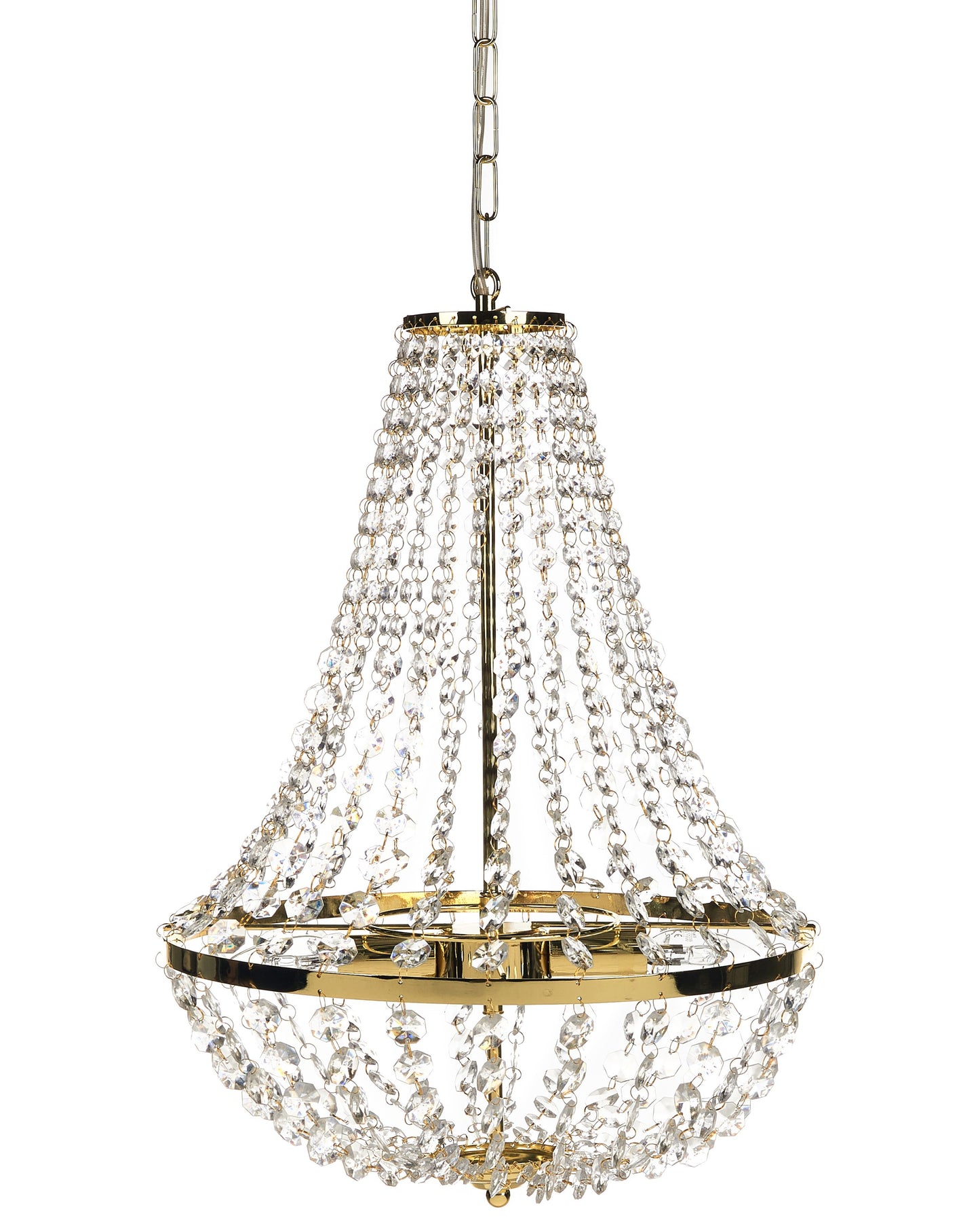 Gold Chandelier Iron Ceiling Lamp With Crystals
