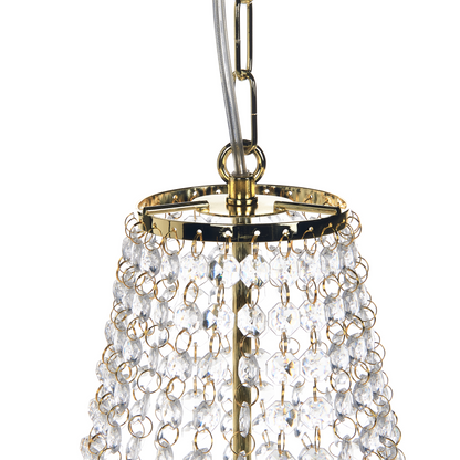 Gold Chandelier Iron Ceiling Lamp With Crystals