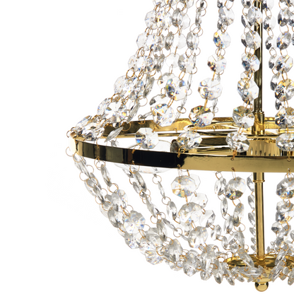Gold Chandelier Iron Ceiling Lamp With Crystals