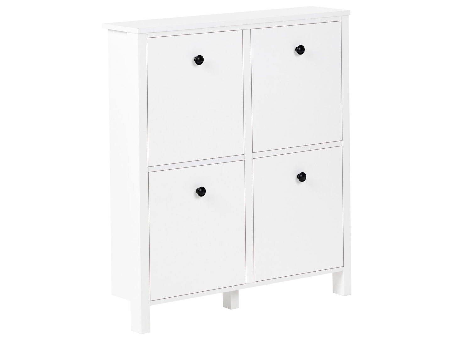 NordicHome Shoe Storage Cabinet White MDF 4 Compartments