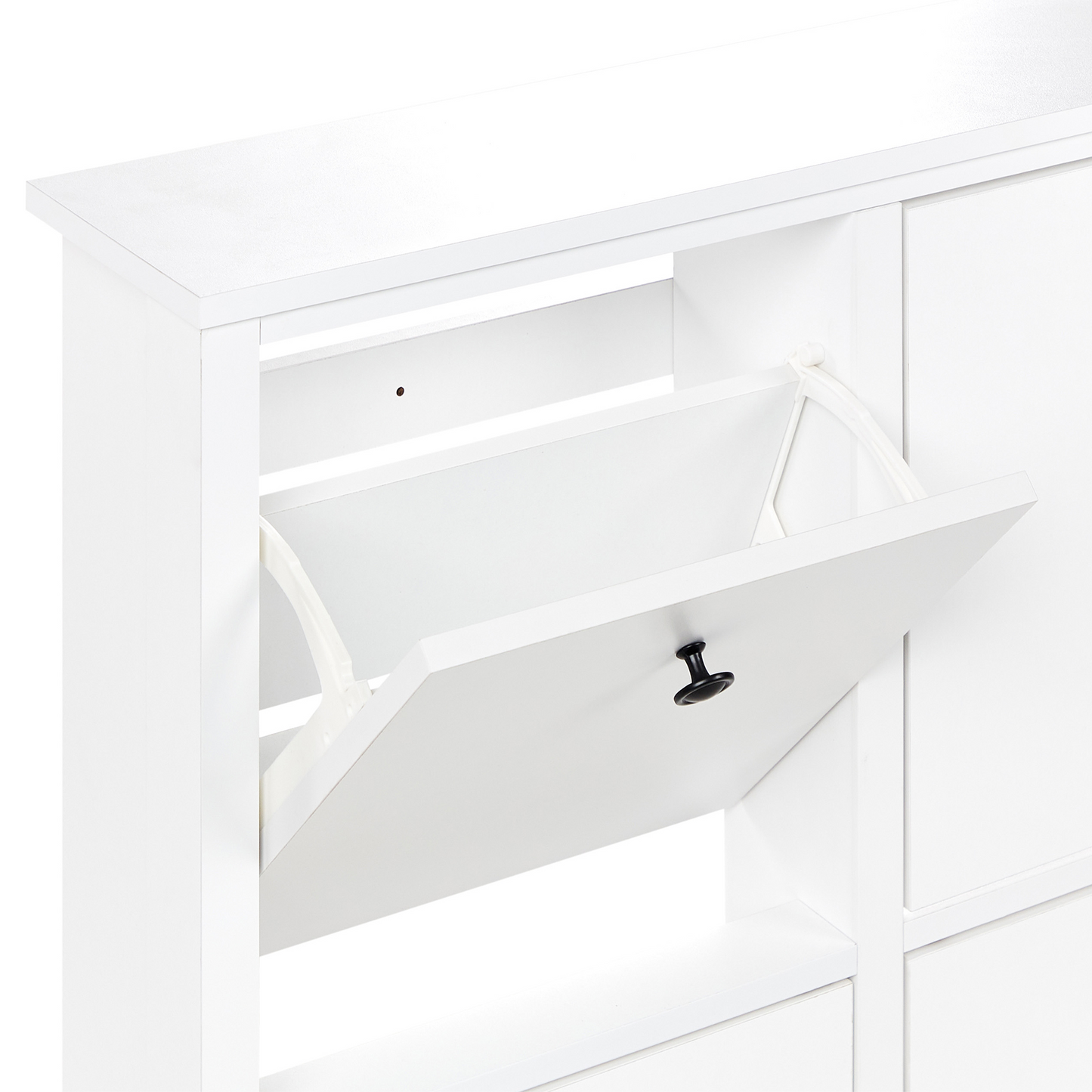 NordicHome Shoe Storage Cabinet White MDF 4 Compartments