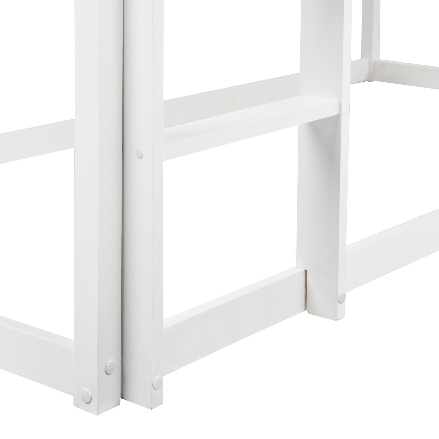 BrightNest Kids Loft Bed White Pine Wood EU Single Size With Slatted Frame And Playful House Shape