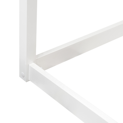 BrightNest Kids Loft Bed White Pine Wood EU Single Size With Slatted Frame And Playful House Shape