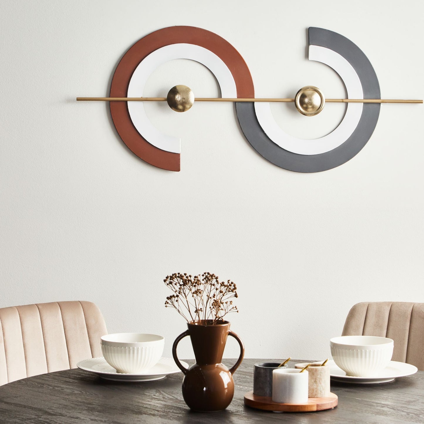 Multicolor Iron Wall Decor Hanging Accent Piece With Subtle Golden Metallic Accents