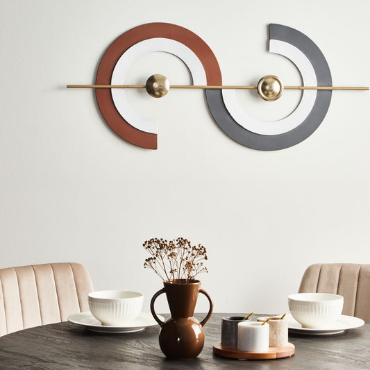 Multicolor Iron Wall Decor Hanging Accent Piece With Subtle Golden Metallic Accents