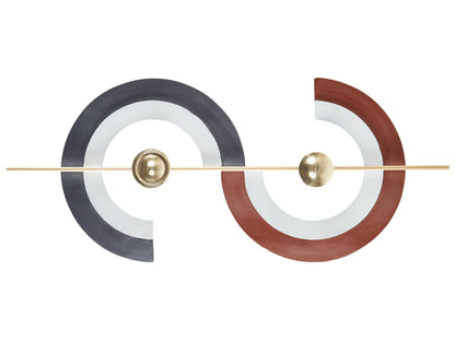 Multicolor Iron Wall Decor Hanging Accent Piece With Subtle Golden Metallic Accents