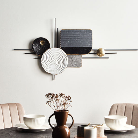 Grey Iron Hanging Wall Decor Irregular Modern Accent
