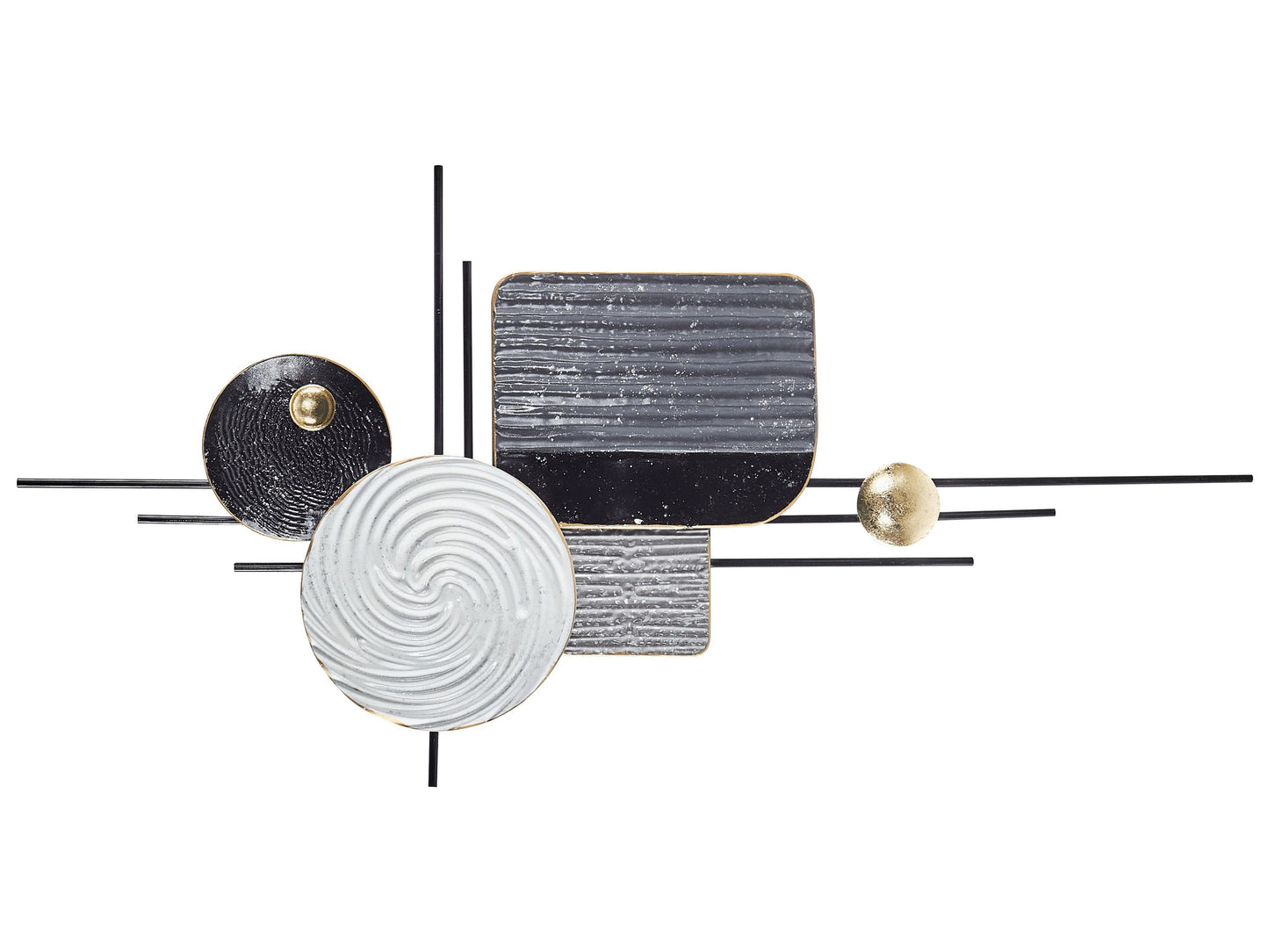 Grey Iron Hanging Wall Decor Irregular Modern Accent