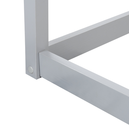 BrightNest Kids Loft Bed Grey Pine Wood Single With Slatted Frame