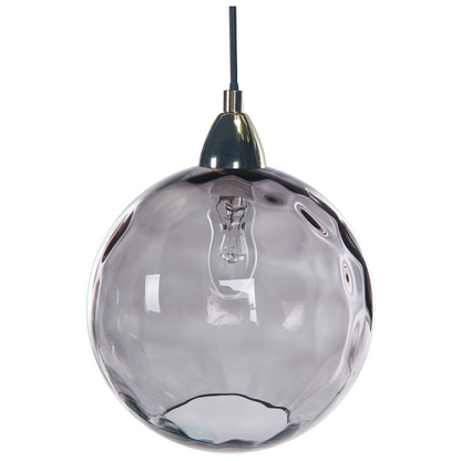 Pendant Lamp Blue Metal Five Glass Shades Modern Glam Light