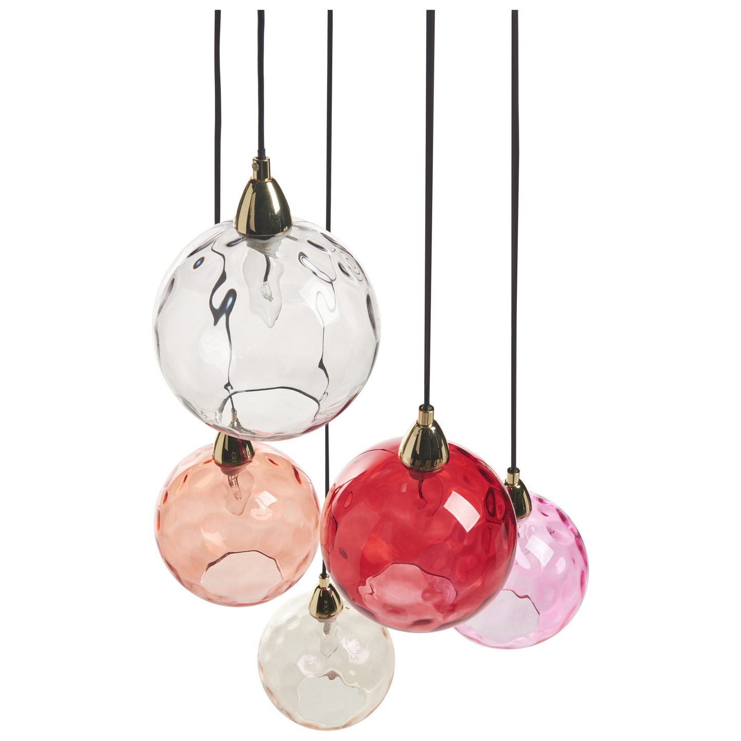 Pendant Lamp Multi Color Glass Shades Modern Glam Hanging Light For Living Room