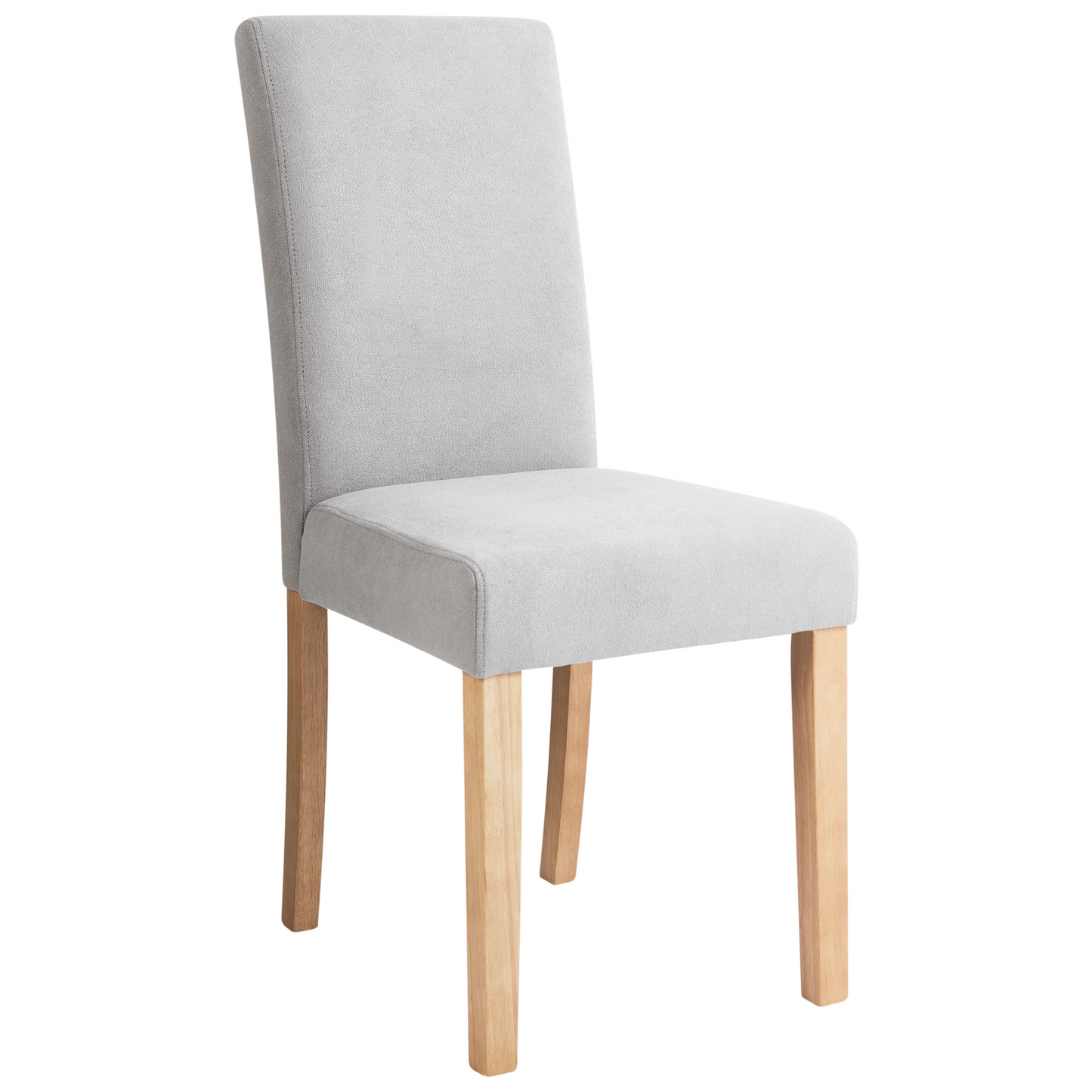 Modern Grey Fabric Dining Chairs Set Of 2 With Wooden Legs For Kitchen Or Dining Room