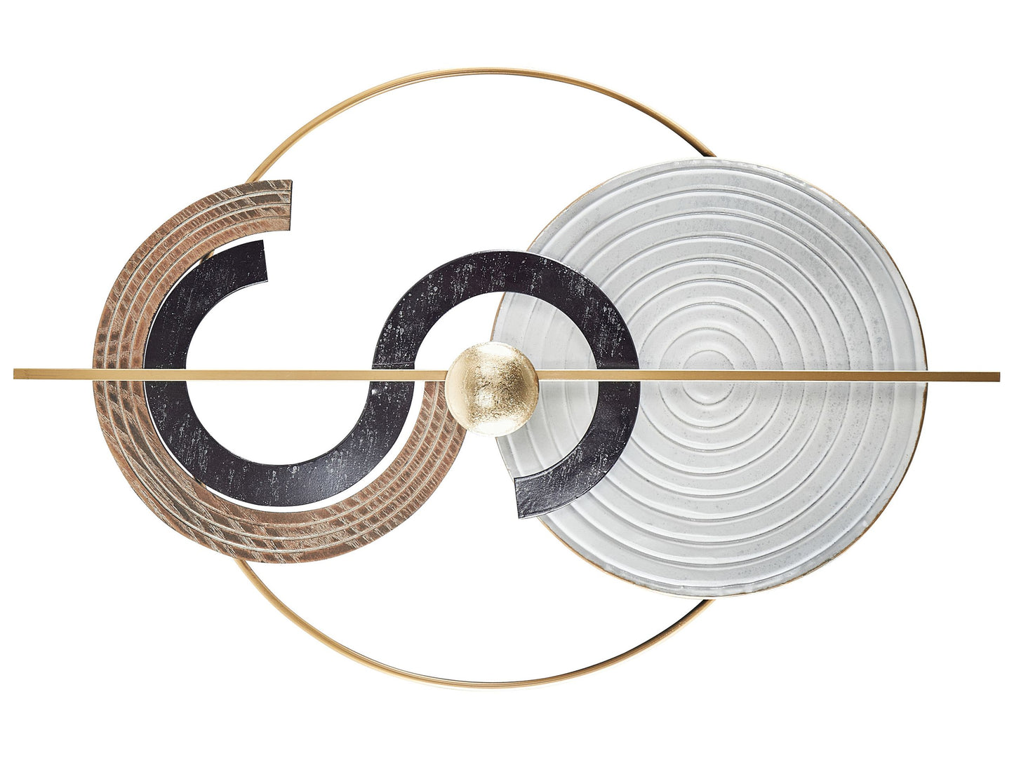 Multicolour Iron Wall Hanging Modern Accent Gold Accents
