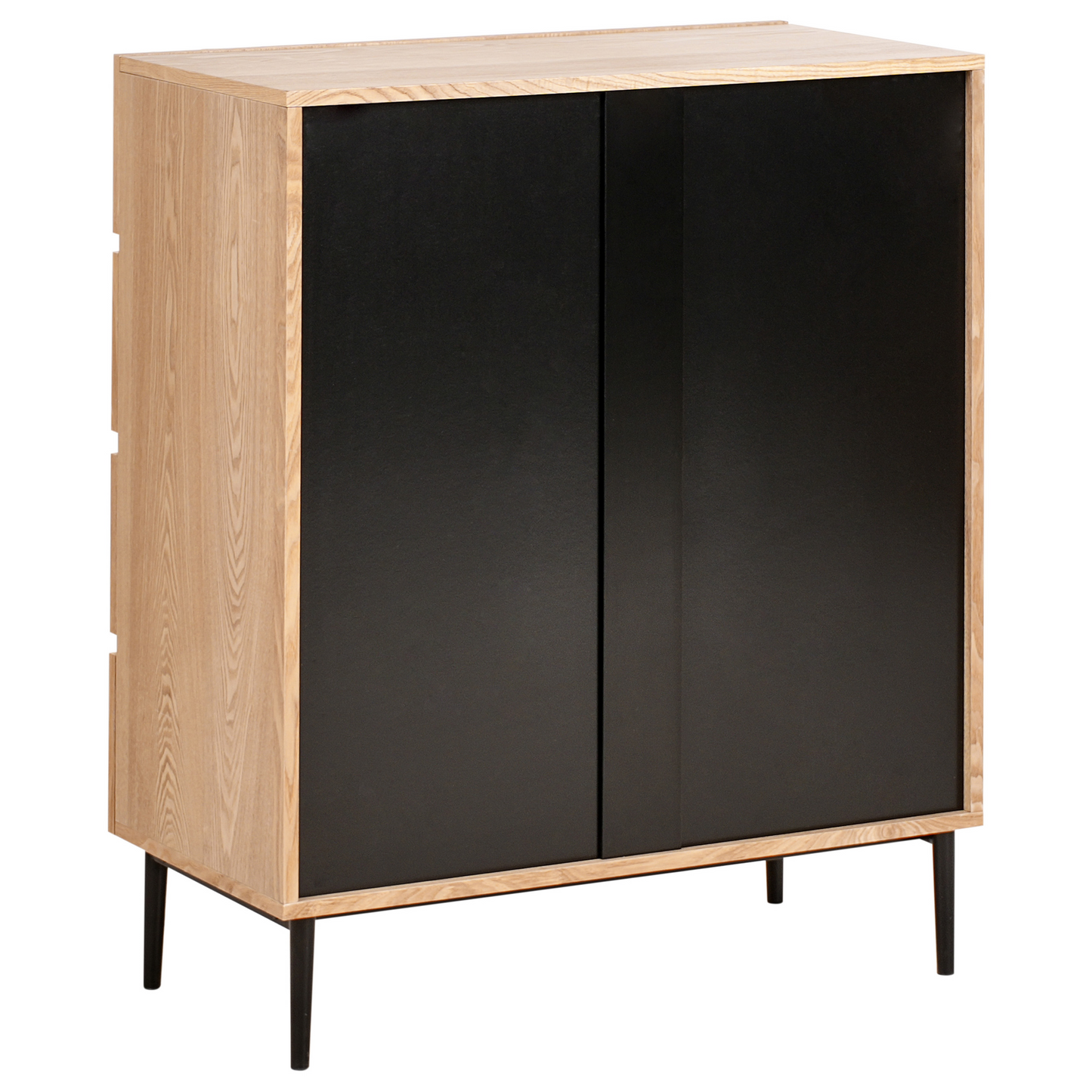 LuxeCasa 4 Drawer Chest Natural Ash Wood Ribbed Front Modern Storage