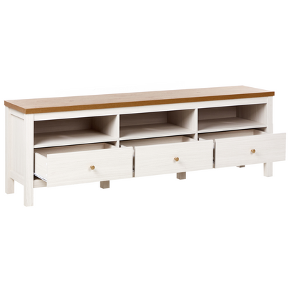 TV Stand White Particle Board 3 Drawers