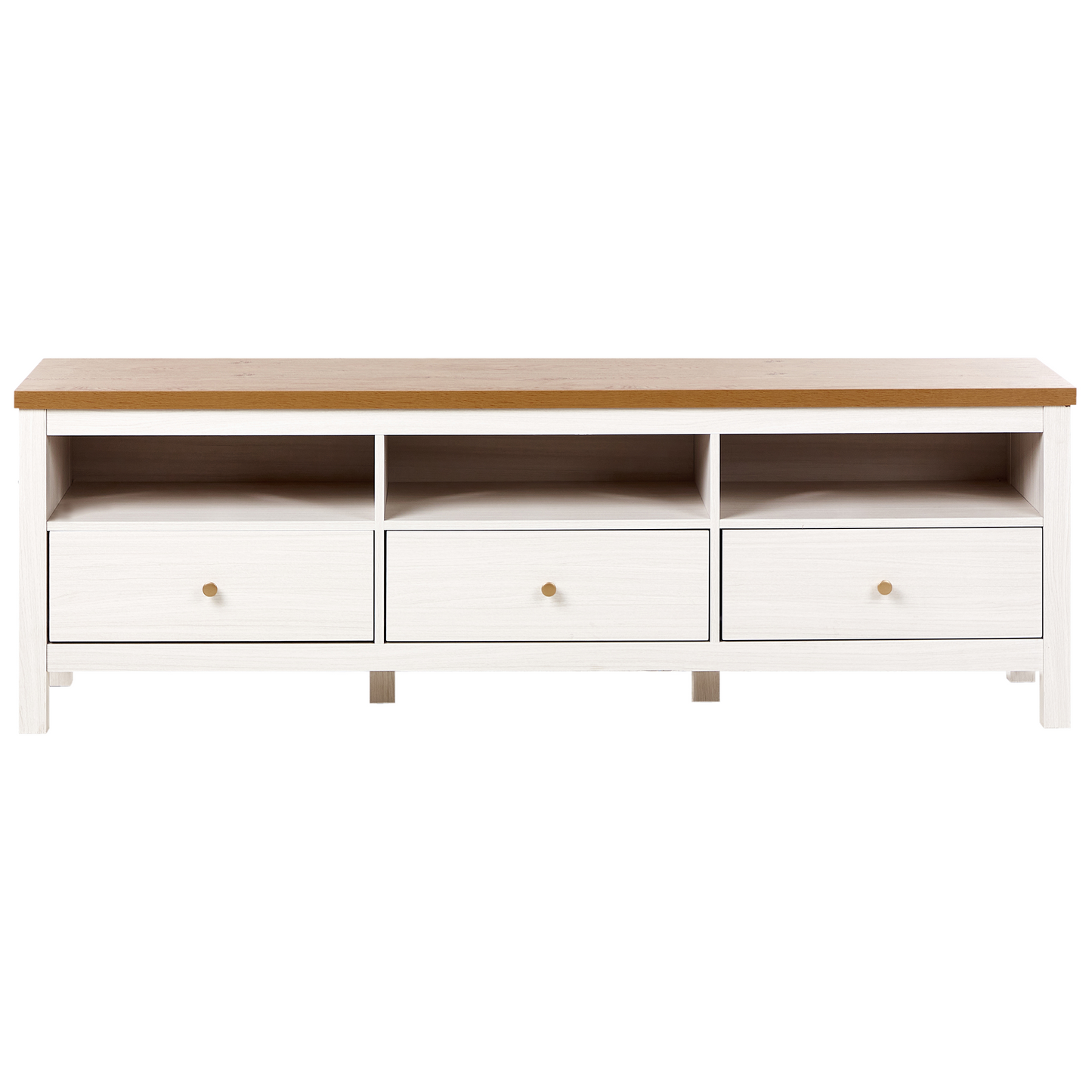 TV Stand White Particle Board 3 Drawers