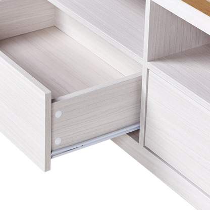 TV Stand White Particle Board 3 Drawers
