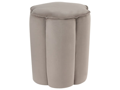 Taupe Velvet Round Pouffe 39 x 34 x 45cm Footstool