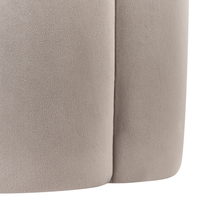 Taupe Velvet Round Pouffe 39 x 34 x 45cm Footstool