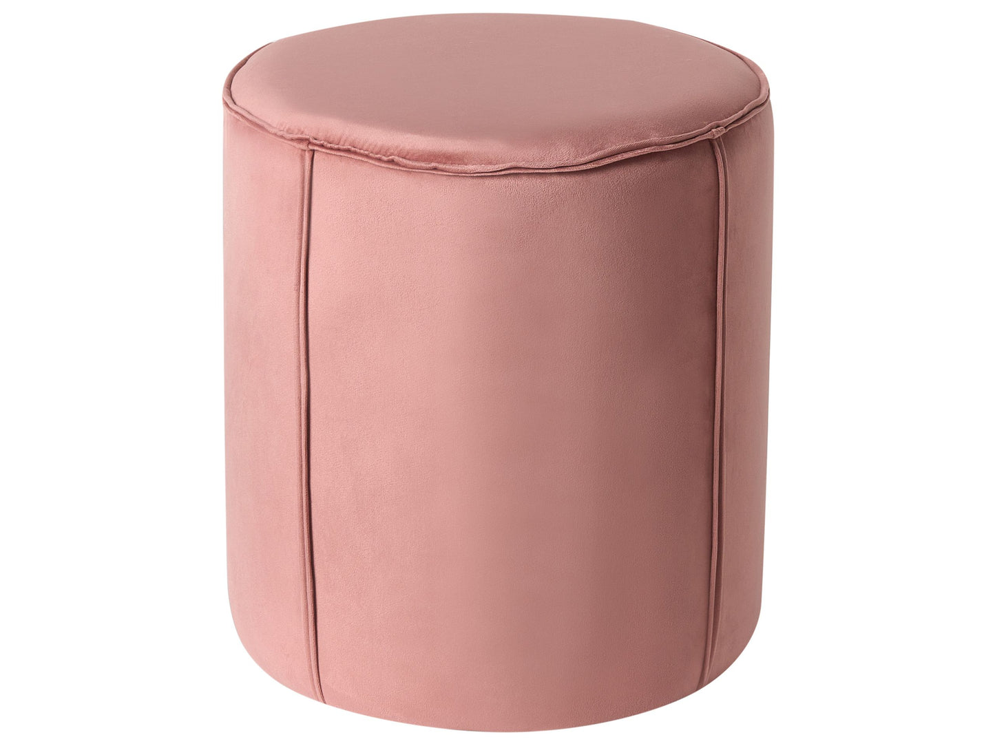 Velvet Pink Round Pouffe 40cm Footstool Upholstery Modern