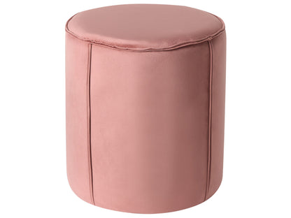 Velvet Pink Round Pouffe 40cm Footstool Upholstery Modern