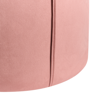Velvet Pink Round Pouffe 40cm Footstool Upholstery Modern