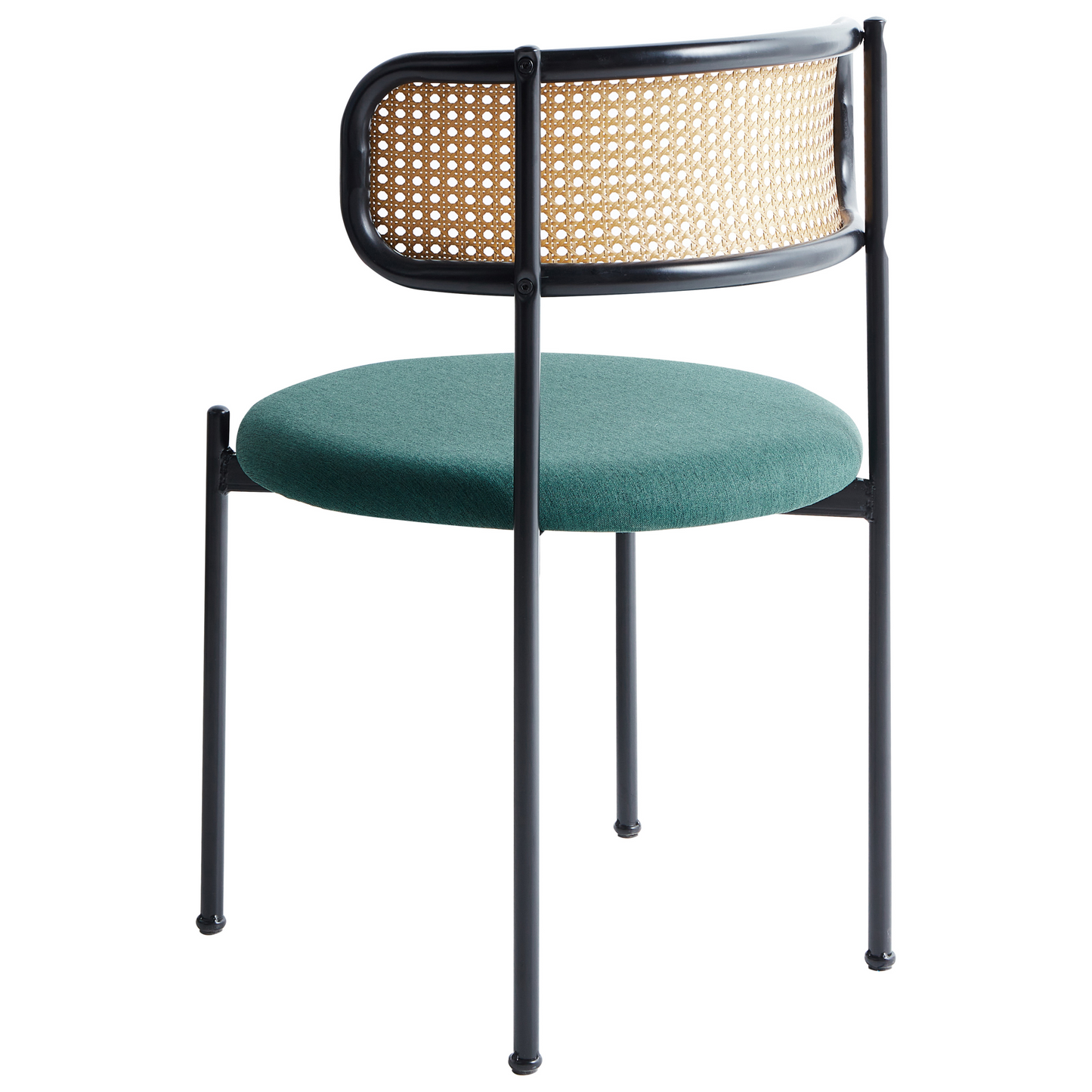 2 Accent Dining Chairs Viennese Braid Backrest Green Fabric