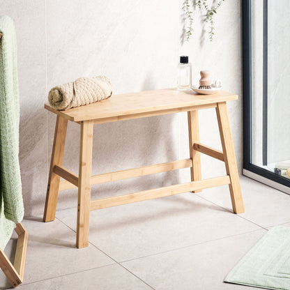 Bathroom Bench Light Brown Bamboo Wood Minimalist