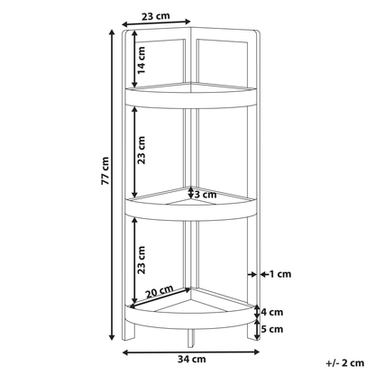 Bath Corner Shelving 3 Tier Basket Design Light Brown