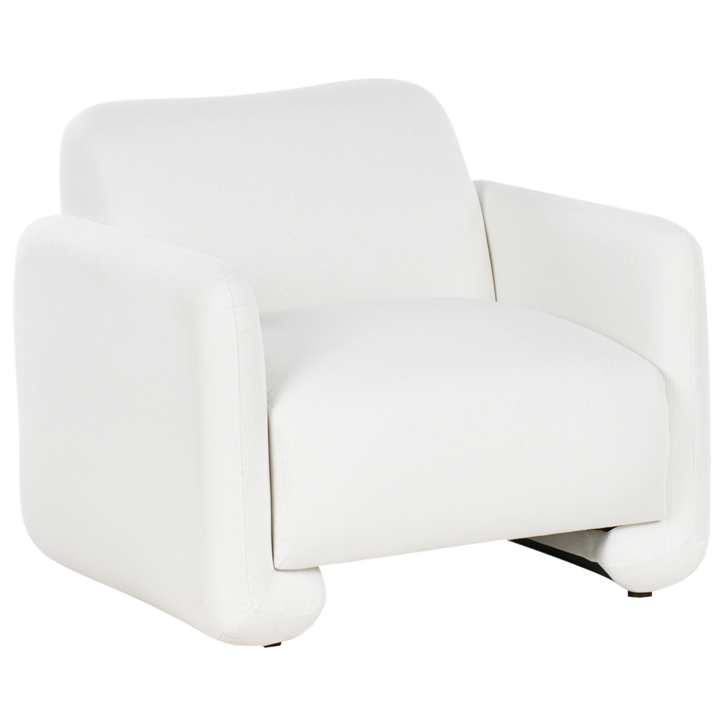 White 3-Seater Fabric Sofa And Armchair With Wide Backrest