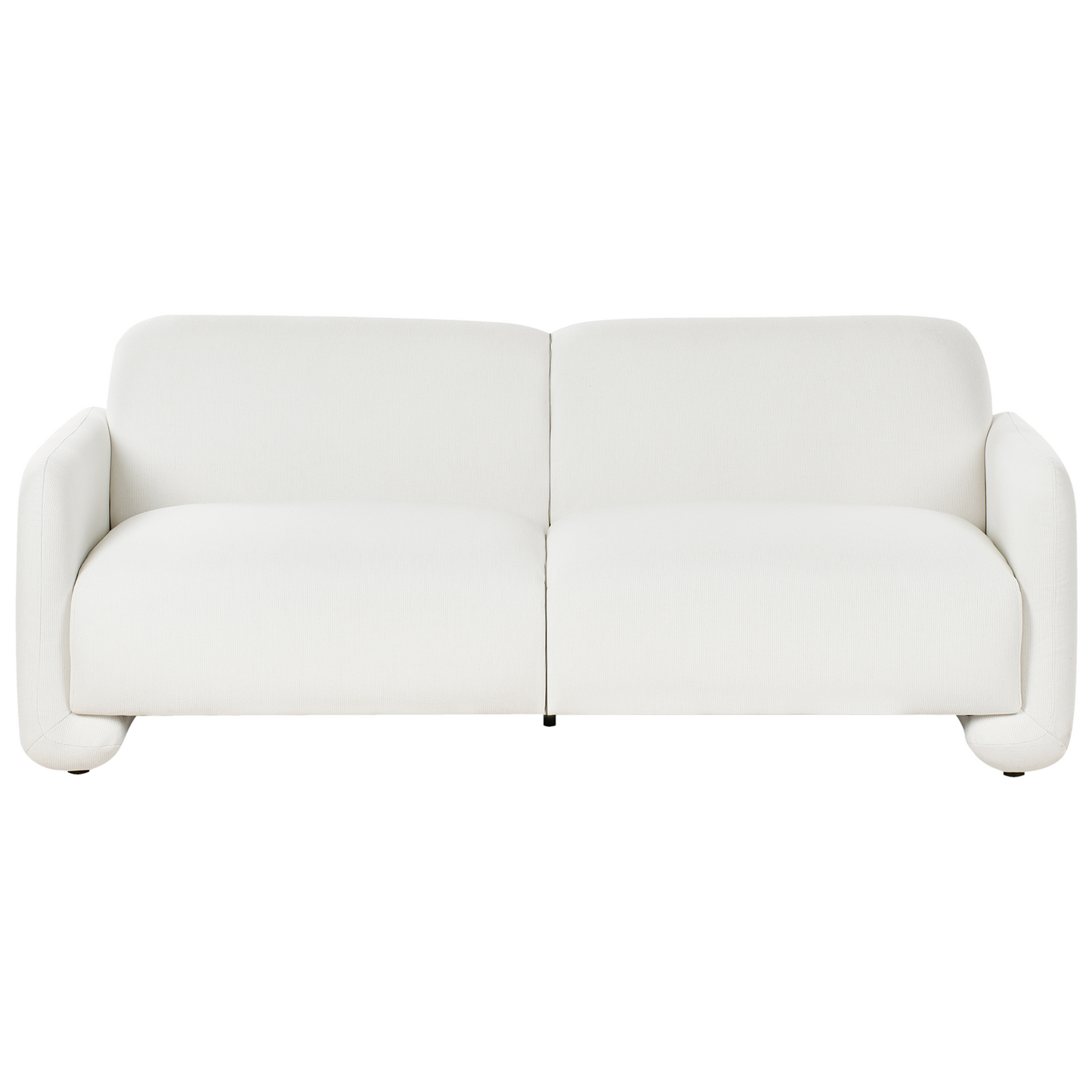 White 3-Seater Fabric Sofa And Armchair With Wide Backrest