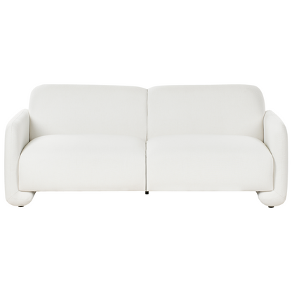 White 3-Seater Fabric Sofa And Armchair With Wide Backrest
