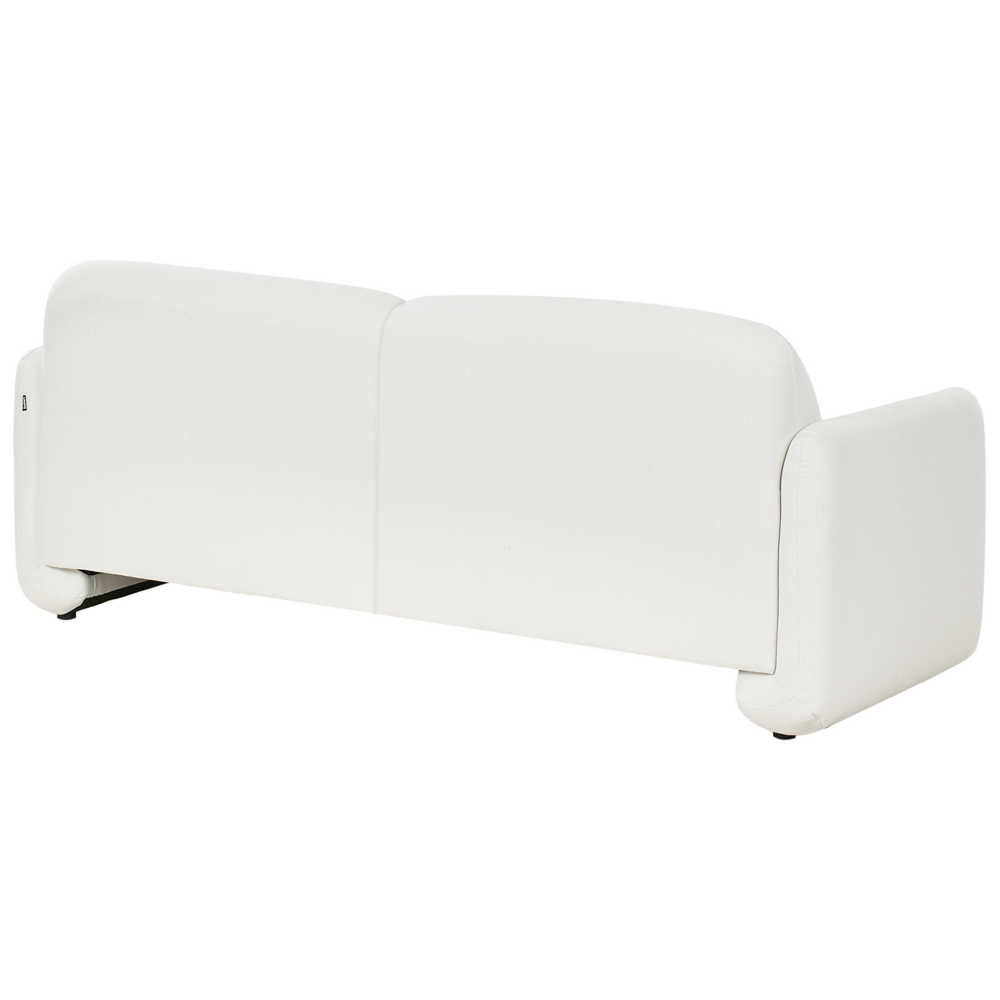 White 3-Seater Fabric Sofa And Armchair With Wide Backrest