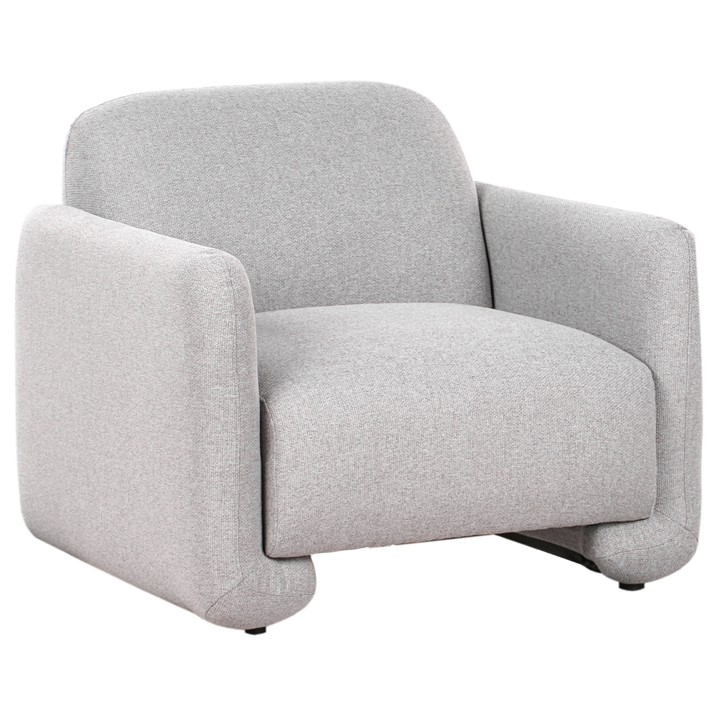 Grey Fabric Living Set 3 Seater Sofa Armchair Wide Backrest