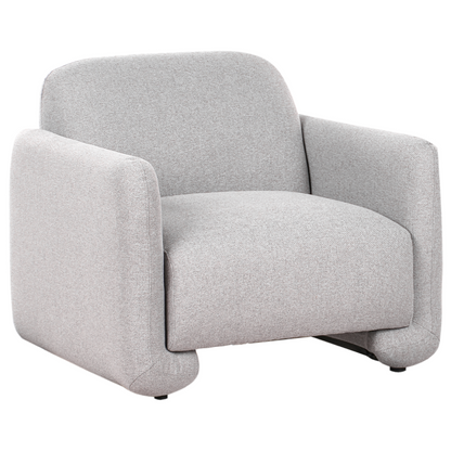 Grey Fabric Living Set 3 Seater Sofa Armchair Wide Backrest