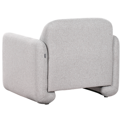 Grey Fabric Living Set 3 Seater Sofa Armchair Wide Backrest