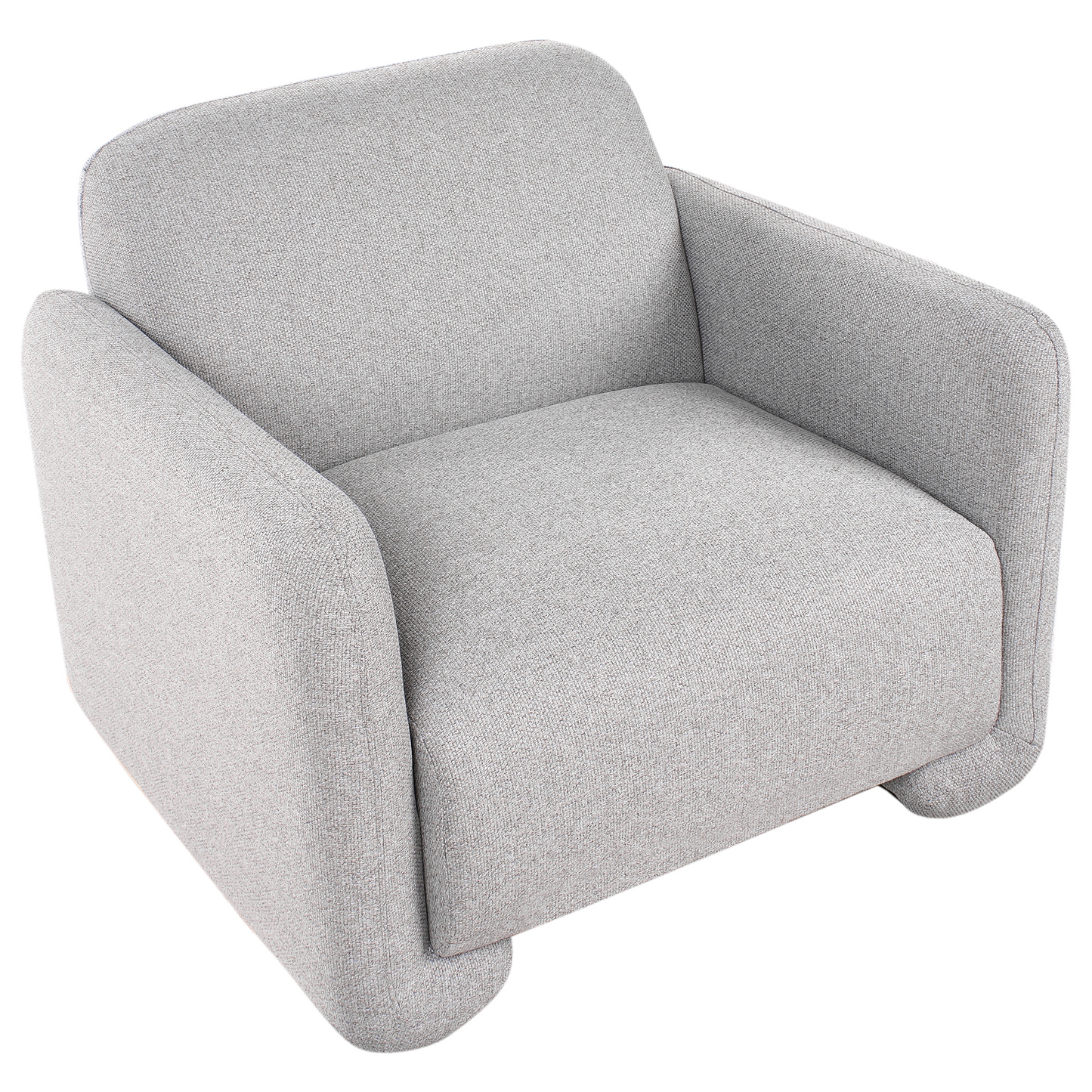 Grey Fabric Living Set 3 Seater Sofa Armchair Wide Backrest