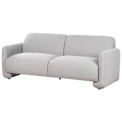 Grey Fabric Living Set 3 Seater Sofa Armchair Wide Backrest
