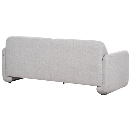 Grey Fabric Living Set 3 Seater Sofa Armchair Wide Backrest