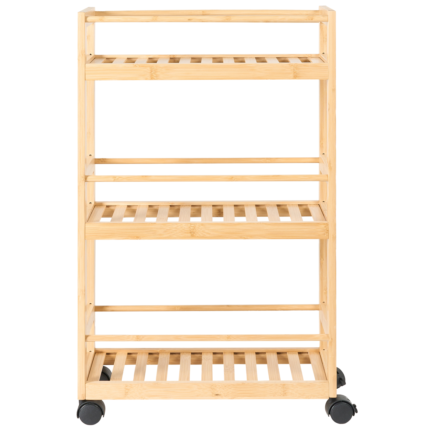 Bamboo Bliss Bathroom Trolley Light Brown Bamboo Wood 3 Tier