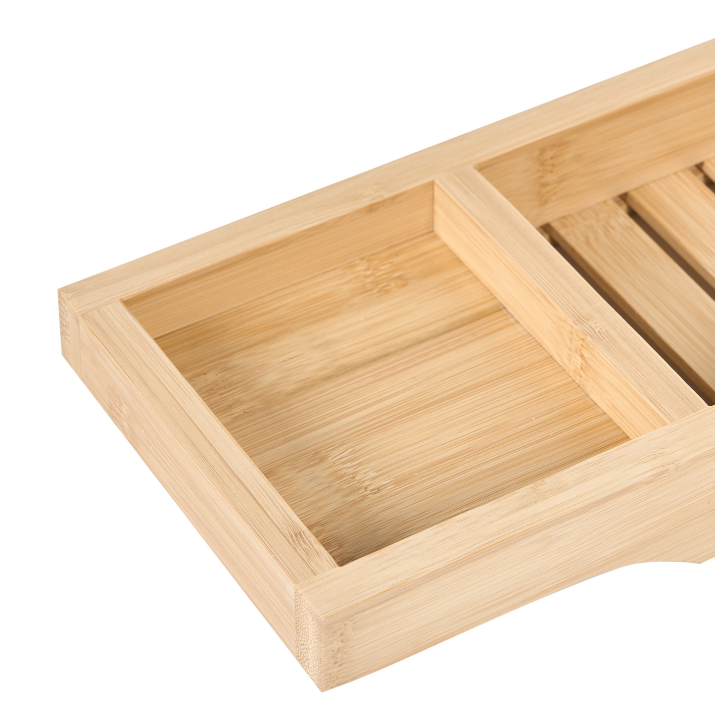 Bamboo Bathtub Tray Light Brown Finish