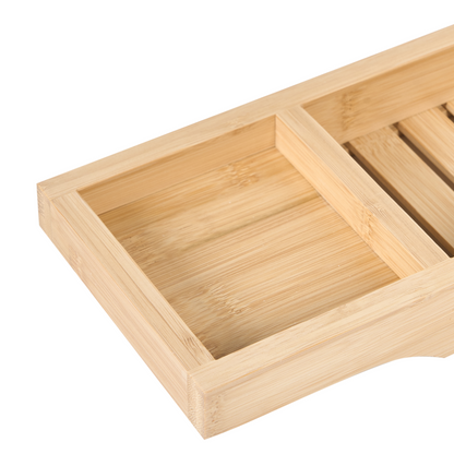 Bamboo Bathtub Tray Light Brown Finish