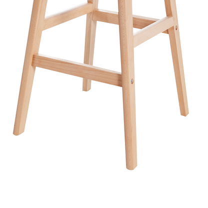 Set Of 2 Bar Stools Light Wood And Taupe Plastic 85cm Counter Height Comfort Chairs