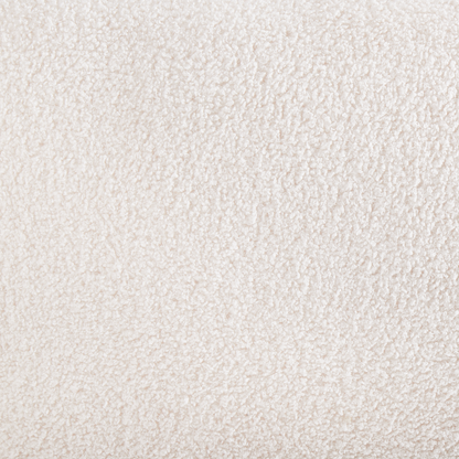Pouffe Off White Boucle Upholstered Bed Bench Stool