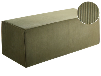 Pouffe Dark Green Jumbo Corduroy Upholstered Bed Bench Stool