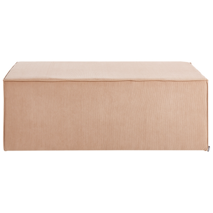 Pouffe Beige Corduroy Jumbo Upholstered Bed Bench Stool Accent Furniture For Living Room